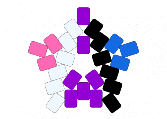 Genderfluid star (smol)!! 🩷 🤍 💜 🖤 💙 - 