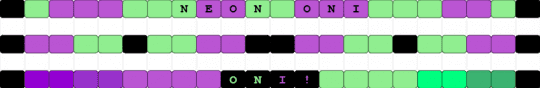 Neon Oni singles :D - teal,pink