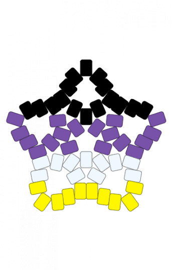 Nonbinary star (big)!! 💛 🤍 💜 🖤 - 