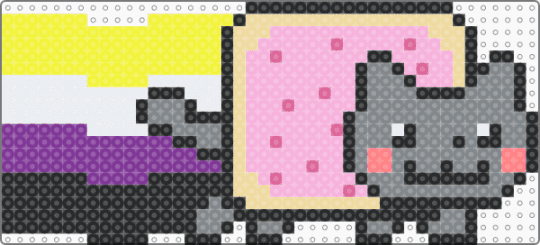 Nonbinary Nyan Cat! - gray,pink,yellow,nyan,cat,rainbow,nyan cat,cute,pride,nonbinary,enby
