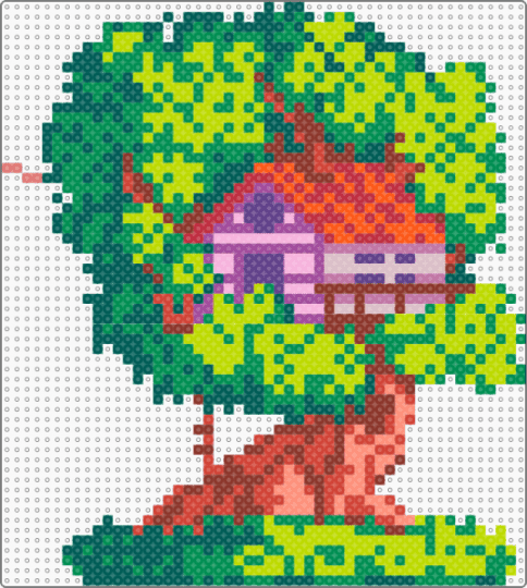 treehouse - tree,house,nature,outdoors,gray,green,red
