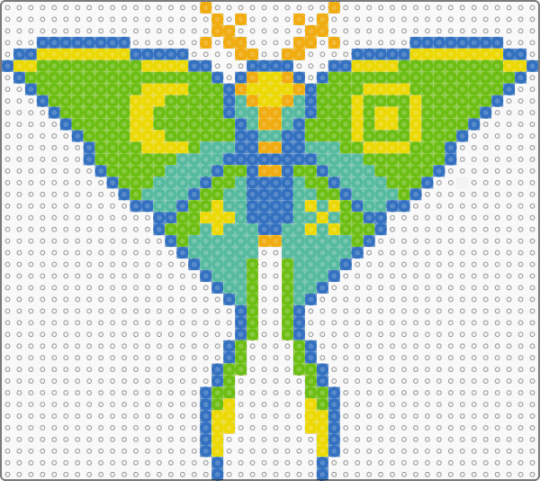 Moon moth 2 - blue,green
