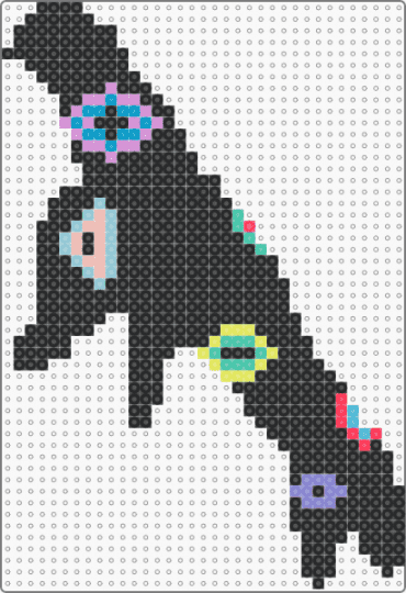 Abstract v1 - black, light blue, pink