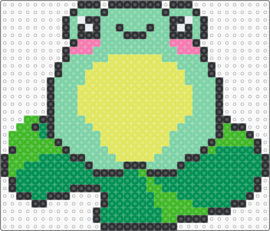 Frog - teal,yellow,green