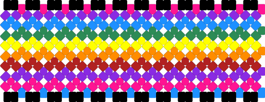 Rainbow 4x xbasecuff - pink,purple,light blue