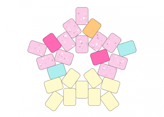 Cake star - pink, yellow
