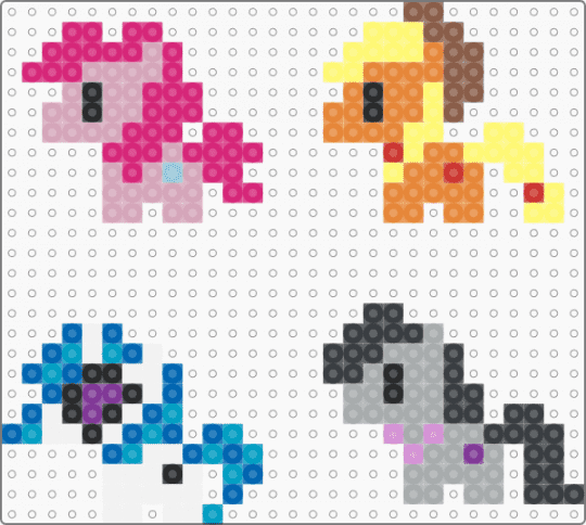 Mini mlp (sheet 2) - gray, orange, pink, yellow