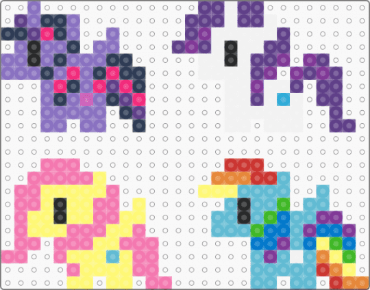 Mini mlp (sheet 1) - purple,pink,light blue,colorful