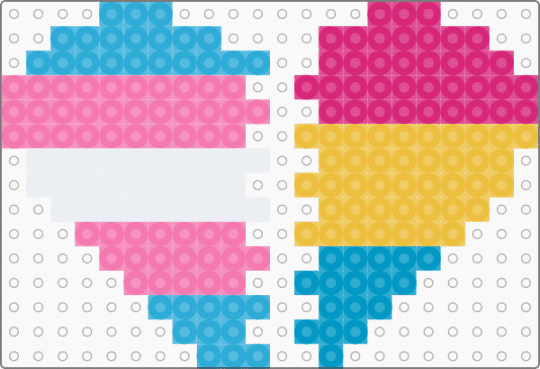 Trans & Pan Matching Heart Charms (requested) - pink,pride,heart,trans,pan,pansexual,transgender