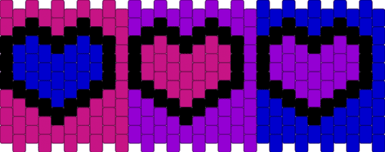 Bi Heart Cuff - pink,purple
