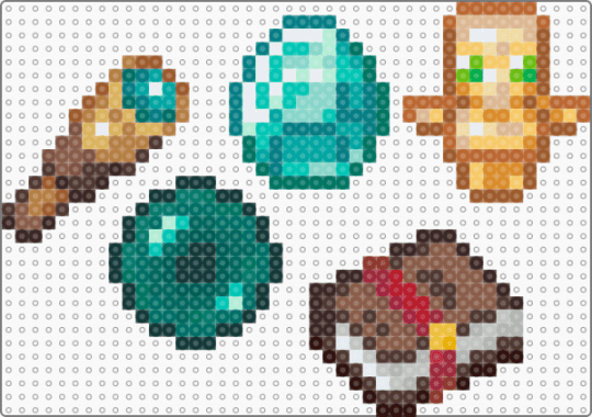 Minecraft Item Sprites - beige, brown, minecraft, sprites, tan, teal, video game