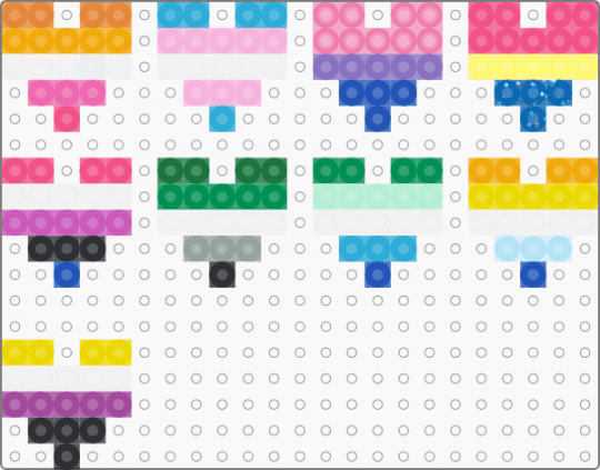 Pride hearts - blue, light blue, pink