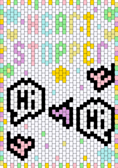 HEARTSTOPPER BAG PANEL #1 - pink, white, yellow