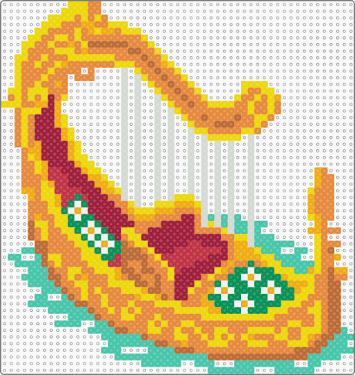Harp Boat - orange,yellow,harp,boat,fantasy,cotdrhythm