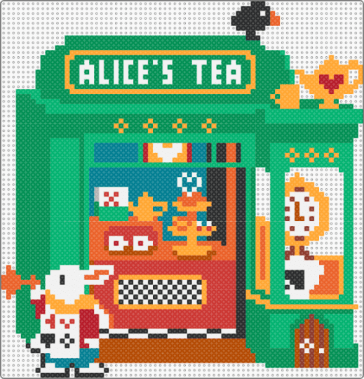 Alice's Tea Shop - orange,green,wonderland,alice in wonderland,tea,movie,cotdfoodfestival