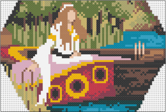 The Lady of Shalott - tan,brown,gold,literature,poem,painting,art history