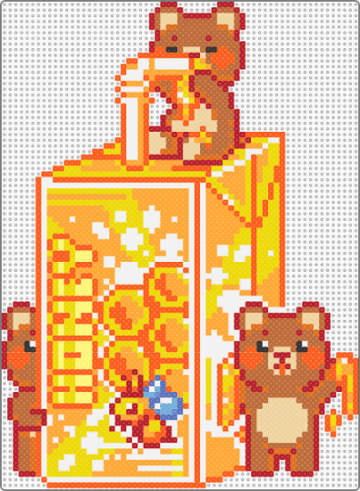 Honey Bear Juice Box - orange,tan,yellow,bear,honey,cute,juice