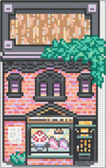 Bakery - gray,beige,teal,colorful,building,town,bakery