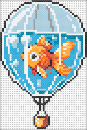 Goldfish Hot Air Balloon Aquarium - light blue,goldfish,fish,cute,balloon