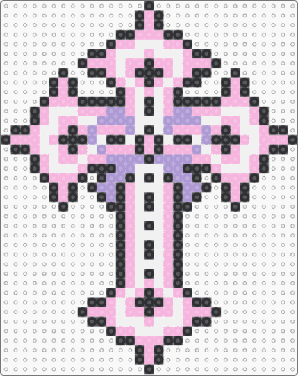 Pastel Goth Cross - pink,white