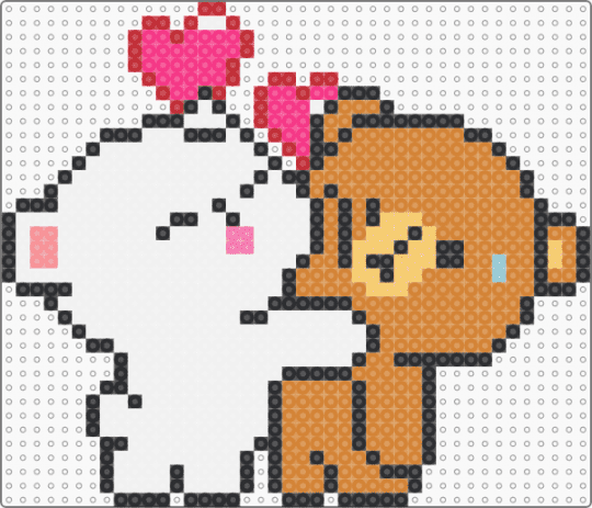Milk and Mocha Bears Hugging - white,orange,milk and mocha bear,hug,livithepivi,love,milk and mocha bears