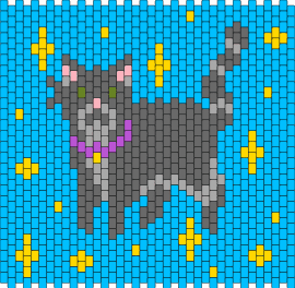 Another cat lol - cat,sparkles,stars,animal,pet,panel,blue,gray,yellow