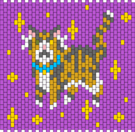 Yet another cat lol - cat,sparkles,stars,animal,pet,panel,purple,orange,yellow