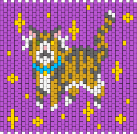 Yet another cat lol - cat,sparkles,stars,animal,pet,panel,purple,orange,yellow