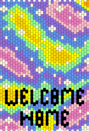 Welcome Home Banner (BLANK) - welcome home,space,galaxy,panel,tapestry,colorful,yellow,pink,blue