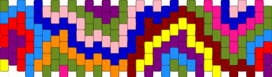 Psychedelic vertical peyote - purple,pink,green,red