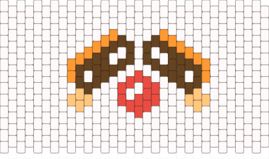 Head for Big Clown - brown, orange, white