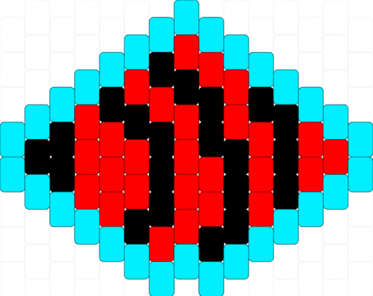 Vox eye flat charm - character, charm, easy, eye, flat charm, hazbin hotel, hh, light blue, red, vox