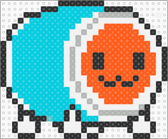 Don-chan perler - light blue,orange,donchan,donwada,don,taikonotatsujin
