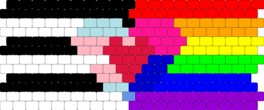the rainbow flag and the straight flag with a trans and cis heart in the middle and a normal heart meaning peace and equality ❤️ - red,pink,purple,pride