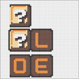 leo letters - leo,blocks,mario,text,question mark,name,unique,gaming,discovery,excitement,brown,beige