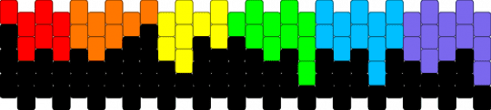 RAINBOW DRIP KANDI MULTI STITCH PATTERN - black,green,light blue,blue