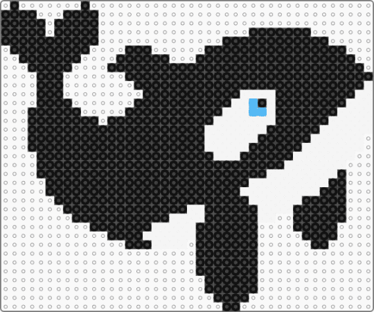 Killer Whale small Hama - black,white,hama,killer whale,orc
