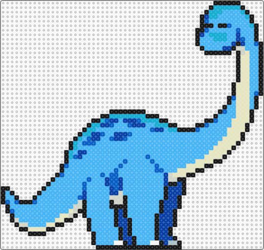 Brachio Hama - light blue,hama,dinosaur,brachio,brachiosaurus