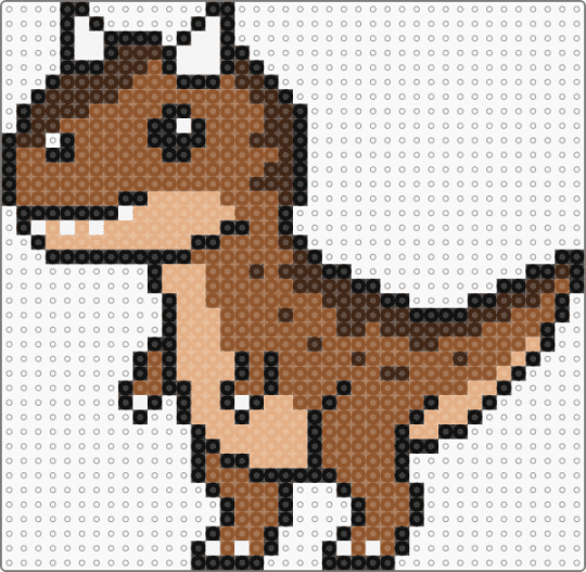 Carnotaur Hama - carnotaur, dinosaur, hama, tan