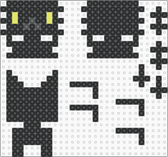 3d black cat - black, gray, yellow