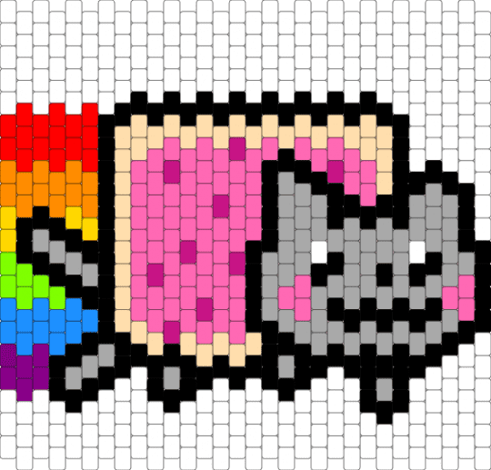 Nyan cat panel :3 - white,beige,pink,nyan cat,rainbow,scene,cat,meow