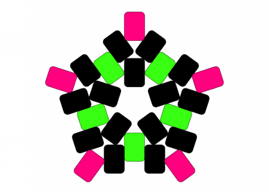 Random star - black, green, idk, pink, star