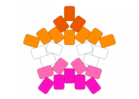 Lesbian star :3 - charm, lesbian, orange, pink, star, white