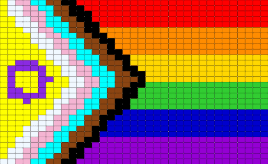 lgbtq progress flag - red,yellow,purple