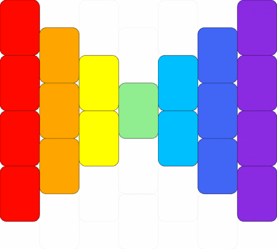 Rainbow bowtie - blue, orange, purple, red