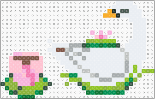 swan tea set - white,green,gray,pink,cotdkitchen