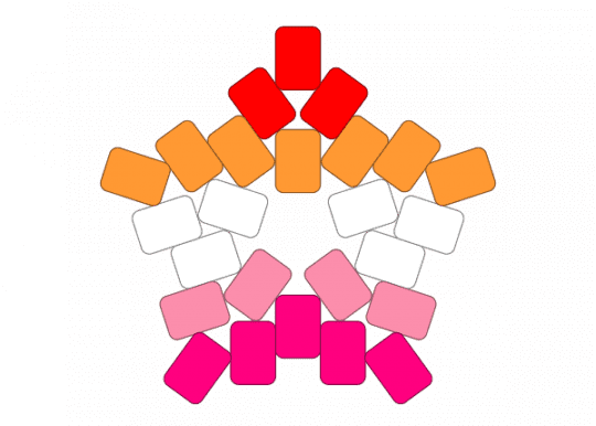 Lesbian pride star - orange, pink