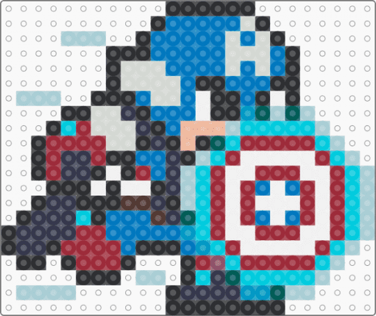 captain america - blue, light blue, purple, red