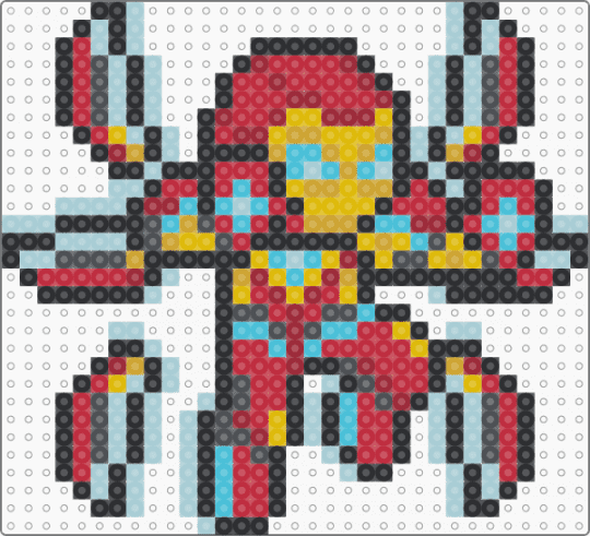 iron man - light blue, red
