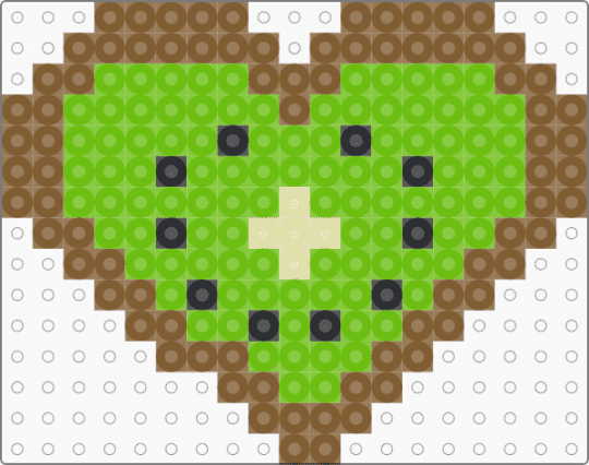 Heart Kiwi - green,tan